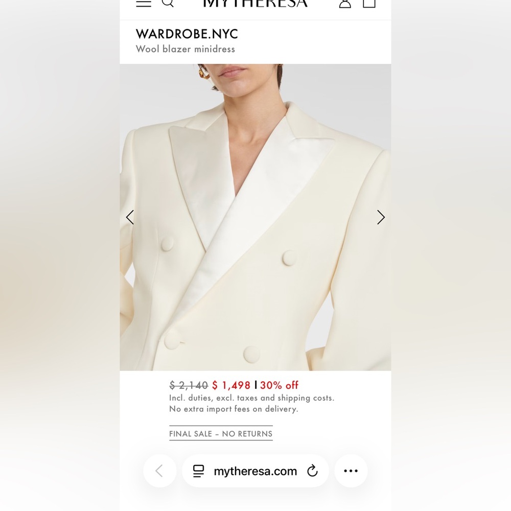 Wardrobe.NYC Gorgeous Wool Blazer Dress - Picture 2 of 15